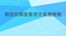 微信在哪里看虎牙直播数据 微信在哪里看虎牙直播回放