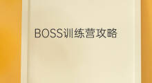 BOSS训练营攻略 训练营攻略