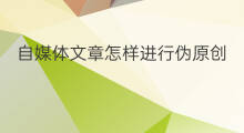自媒体文章怎样进行伪原创 怎样写好自媒体伪原创文章