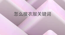 怎么搜衣服关键词 怎么搜衣服的关键词
