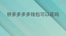 拼多多多多钱包可以花吗 拼多多多多钱包怎么花出去
