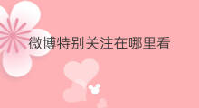 微博特别关注在哪里看 微博怎么特别关注