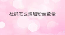 社群怎么增加粉丝数量 如何用社群增加粉丝数量