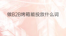 做B2B烤箱能投放什么词 b2b模式分为垂直b2b和什么