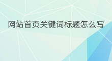 网站首页关键词标题怎么写 文章标题关键词网站怎么写