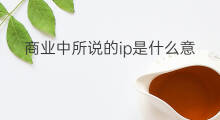 商业中所说的ip是什么意思 商业ip的ip是什么意思
