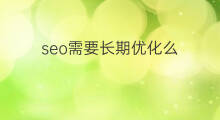 seo需要长期优化么 seo需要长期优化吗