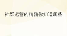 社群运营的精髓你知道哪些 你会怎样运营你的社群呢