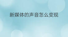 新媒体的声音怎么变现 新媒体运营模式怎么变现