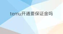 temu开通要保证金吗 temu开店要保证金吗