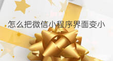 怎么把微信小程序界面变小 怎么把微信小程序关掉