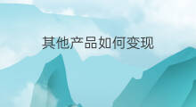 其他产品如何变现 产品如何变现