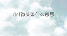 dnf微头条什么意思 头条里面微头条什么意思