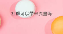社群可以带来流量吗 社群可以带来流量吗吗