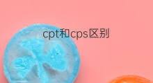 cpt和cps区别 cpt和cps的区别