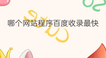 哪个网站程序百度收录最快 百度收录网站怎么操作收录