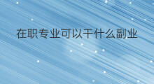 在职专业可以干什么副业 干什么副业