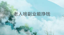 老人啥副业能挣钱 老人适合做哪些副业挣钱
