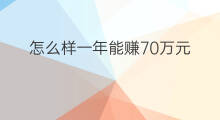 怎么样一年能赚70万元 如何赚钱一年赚70万元