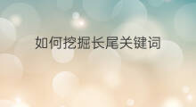 如何挖掘长尾关键词 如何挖掘网站关键词