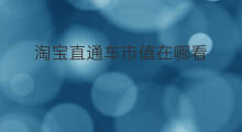 淘宝直通车市值在哪看 直通车市级城市优化