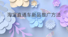 淘宝直通车新品推广方法 淘宝直通车新品推广好吗