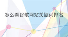 怎么看谷歌网站关键词排名 如何看谷歌关键词排名