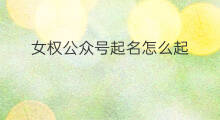 女权公众号起名怎么起 书画公众号起名怎么起