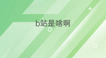 b站是啥啊 B站是啥站