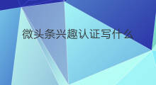 微头条兴趣认证写什么 微头条认证书怎么写