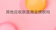 其他应收款是商业债权吗 应收款项融资是债权吗