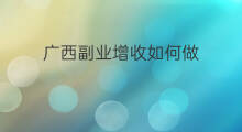 广西副业增收如何做 广西副业增收怎么做