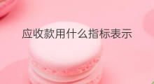 应收款用什么指标表示 应收款用什么指标代表