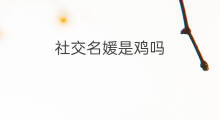 社交名媛是鸡吗 啥是社交名媛