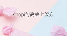 shopify高效上架方法 shopify如何上架