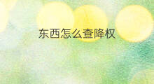 东西怎么查降权 降权怎么查