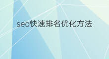 seo快速排名优化方法 涪陵谷歌seo快速排名优化方法