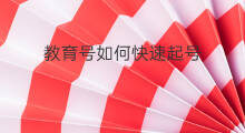 教育号如何快速起号 教育号如何起好标题