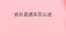 省长直通车怎么进 直通车在哪进