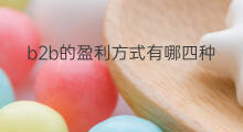 b2b的盈利方式有哪四种 b2b有哪