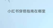 小红书穿搭指南在哪里 小红书学穿搭