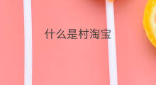 什么是村淘宝 淘宝村是什么