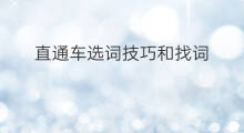 直通车选词技巧和找词 直通车找词技巧