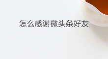 怎么感谢微头条好友 怎么发微头条感谢粉丝