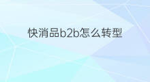 快消品b2b怎么转型 快消品b2b怎么下沉