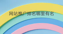 网站推广排名哪里有名 网站推广排名哪里有名字