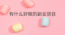有什么好做的副业项目 网络副业有什么好项目