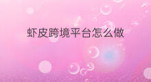 虾皮跨境平台怎么做 做虾皮怎么做