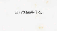 aso到底是什么 aso到底是什么如何才能做好