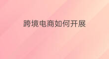 跨境电商如何开展 如何开展跨境电商